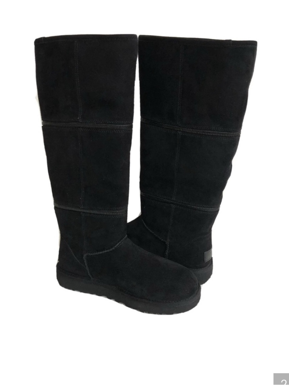 UGG Black Tall Zip Shearling-Lined Boots